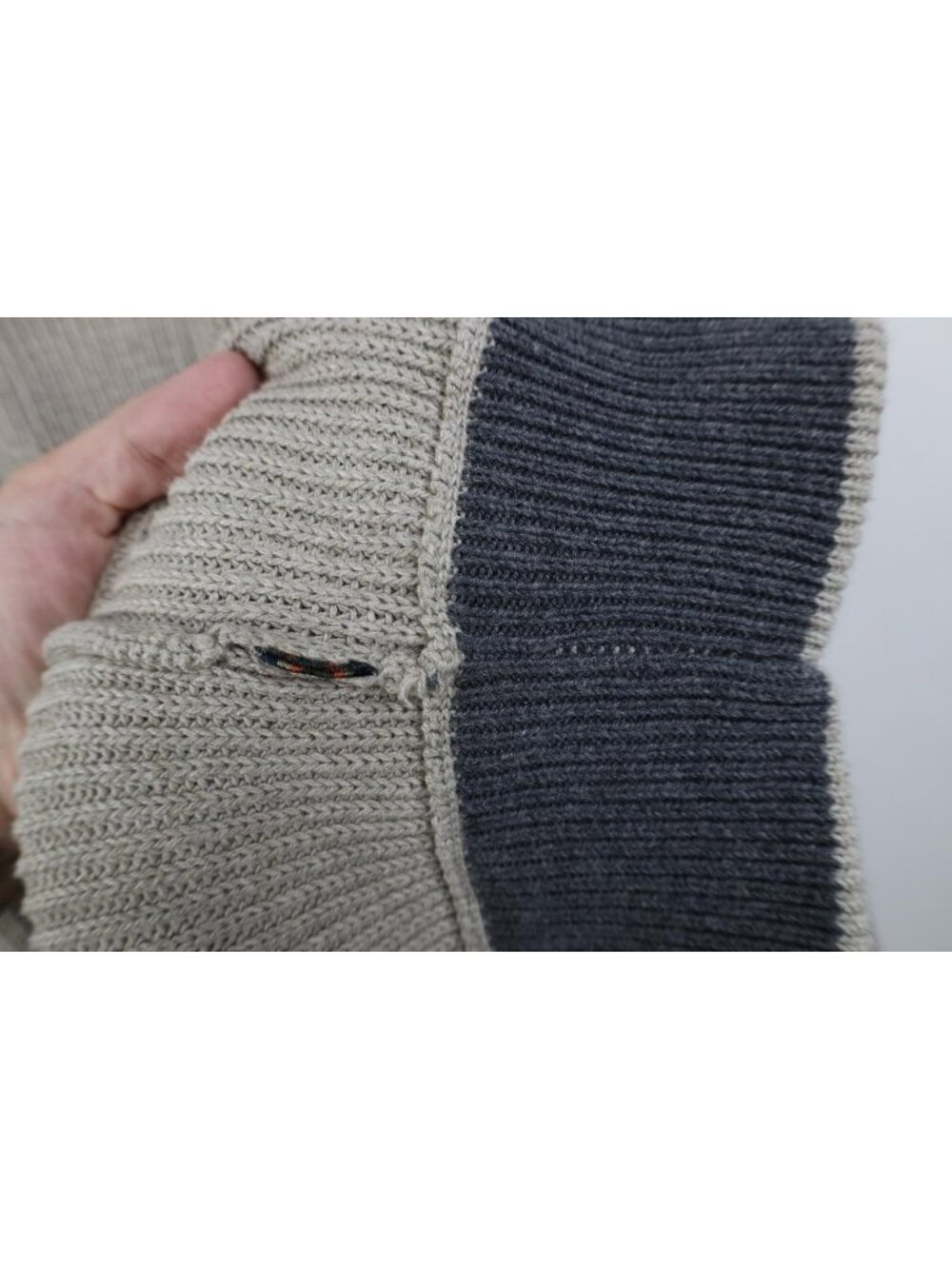 Vintage Eddie Bauer Mens XLT Blank Chunky Commando Ribbed Knit Henley Sweater - Picture 9 of 15
